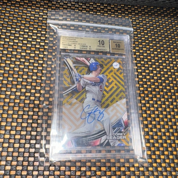 BGS 10 Pristine 2016 Topps High Tek Corey Seager Gold Rainbow RC Auto 49/50 RARE - Picture 6 of 8